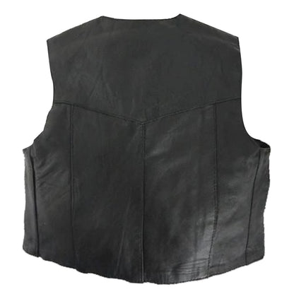 Kids Plain Side Leather Vest