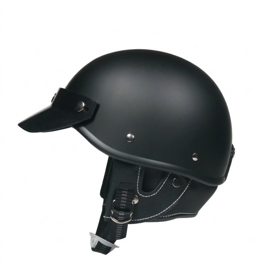 Motorcycle Helmet - Retro Motorcycle Half Helmet Man Women Casco Moto