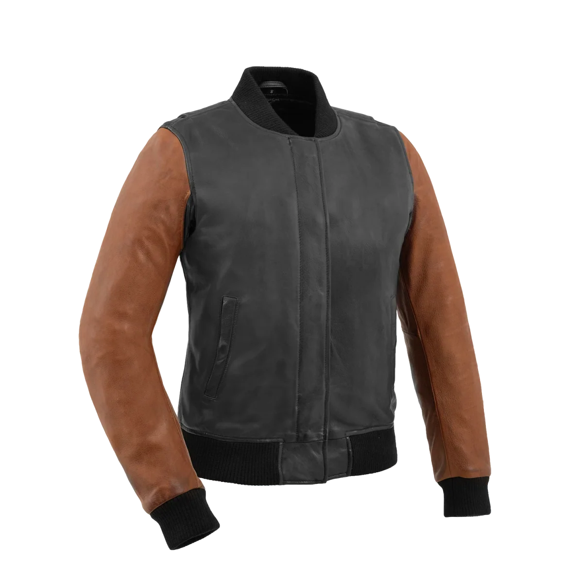 Lella Women's Motorcycle Leather Jacket Women's Leather Jacket Jackets Black Cognac XS