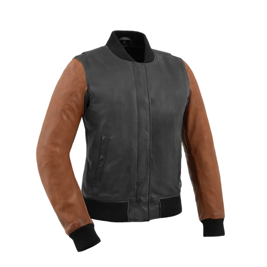 Lella Women's Motorcycle Leather Jacket Women's Leather Jacket Jackets Black Cognac XS