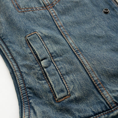 Lexy Women's Motorcycle Denim Vest Women's Denim Vest Vests