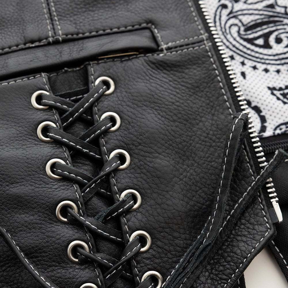 Love Lace Women's Motorcycle Leather Vest Women's Leather Vest Vests