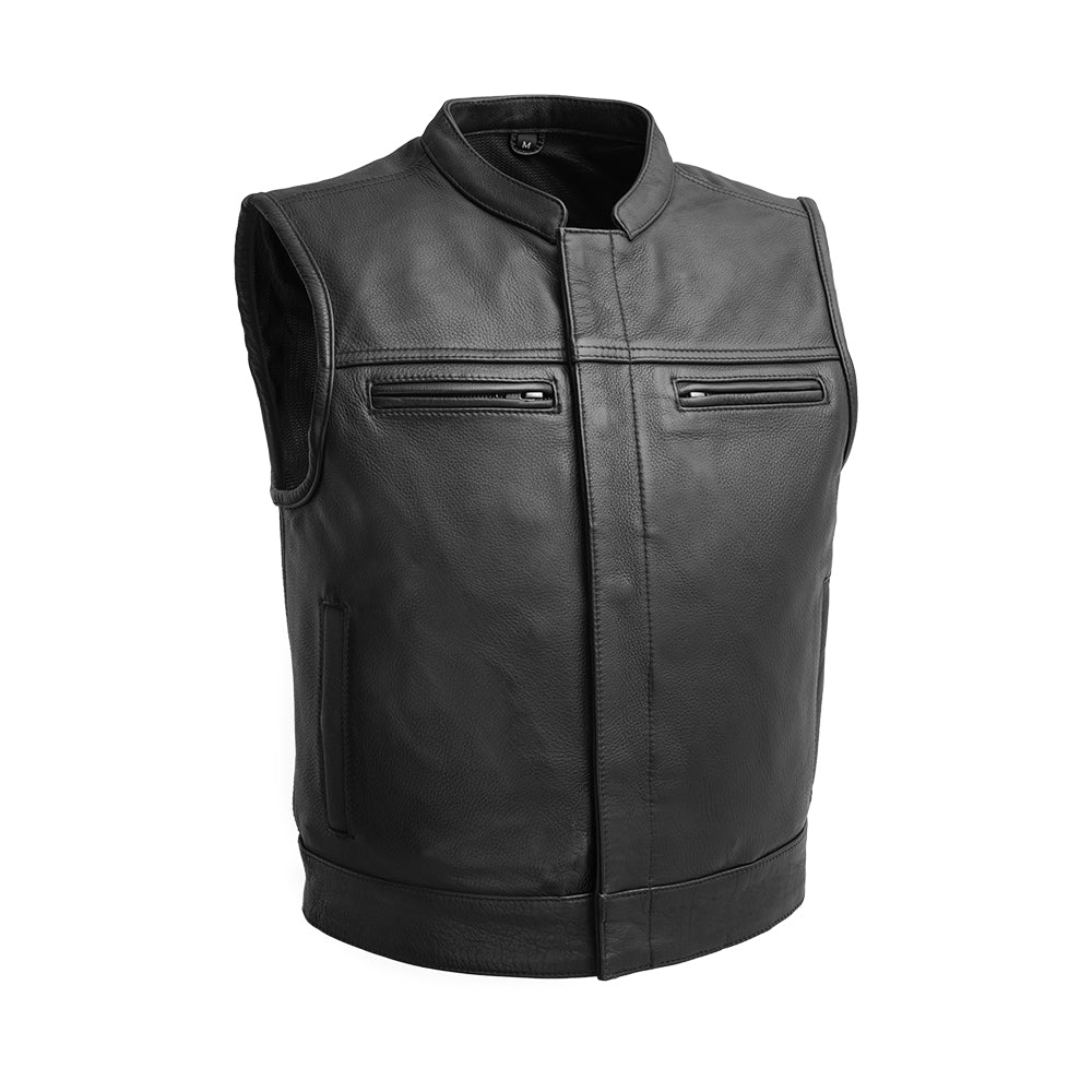 Lowrider Men's Motorcycle Leather Vest Men's Leather Vest Vests Black S