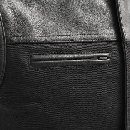 Lowrider Men's Motorcycle Leather/Twill Vest Men's Leather/Twill Vest Vests