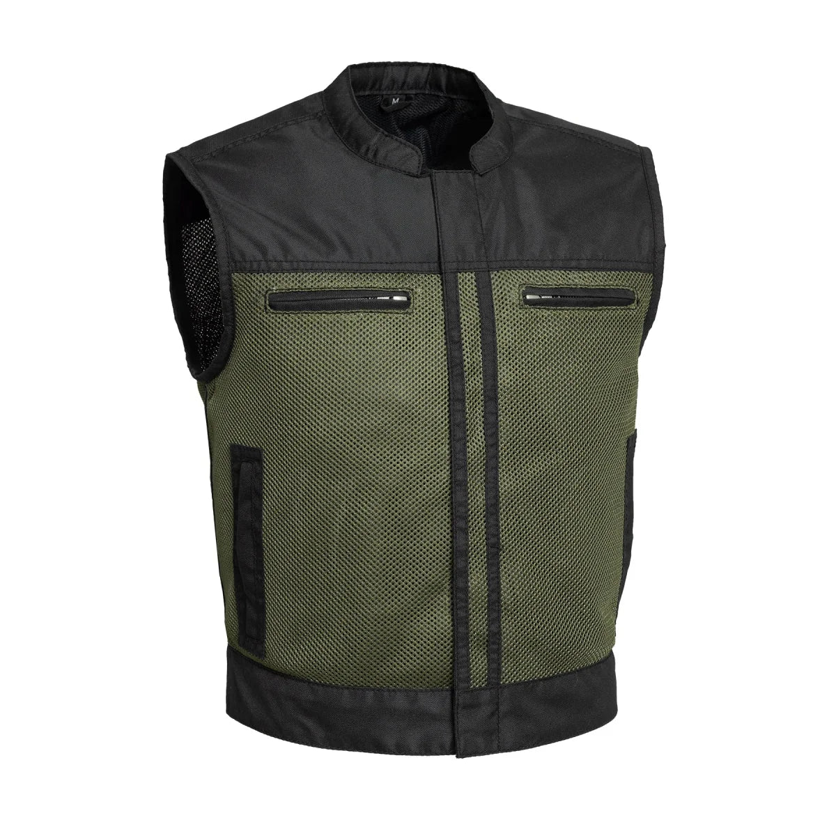Lowrider Moto Mesh Men's Motorcycle Vest Men's Moto Mesh Vest Vests Black Green S