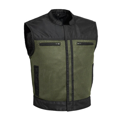 Lowrider Moto Mesh Men's Motorcycle Vest Men's Moto Mesh Vest Vests Black Green S