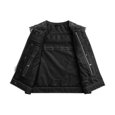 First Manufacturing Lowside Hornet - Men's Moto Mesh Club Style Vest, Black/White