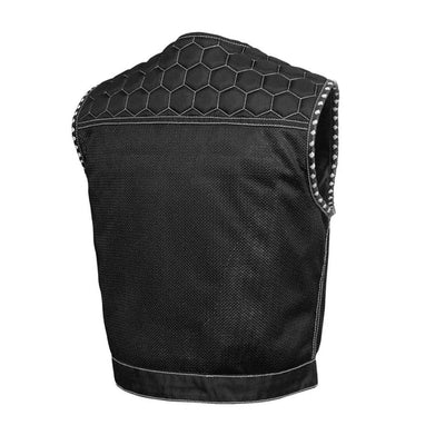 First Manufacturing Lowside Hornet - Men's Moto Mesh Club Style Vest, Black/White