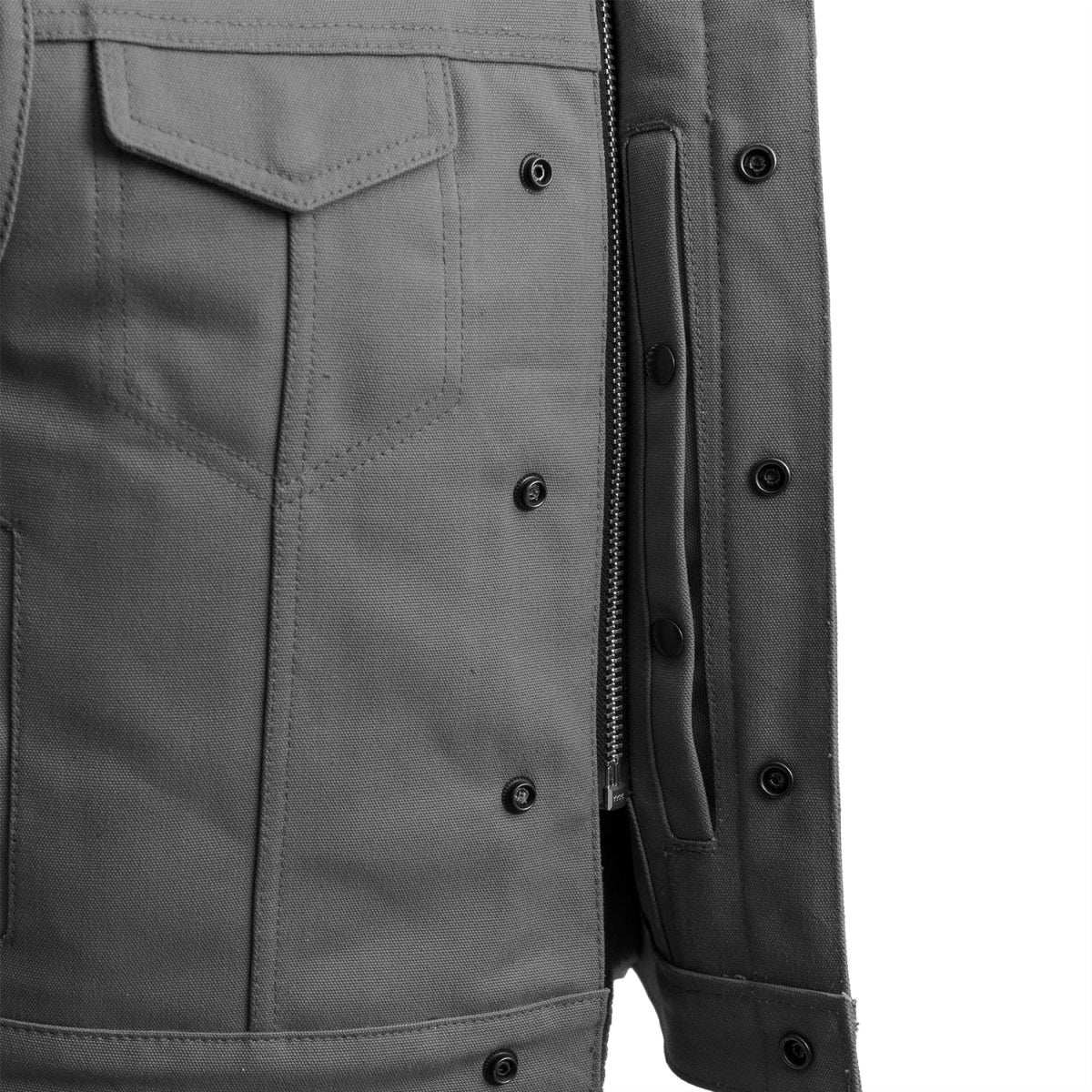 Lowside Men's Motorcycle Canvas Vest (Grey) Men's Canvas Vests Vests