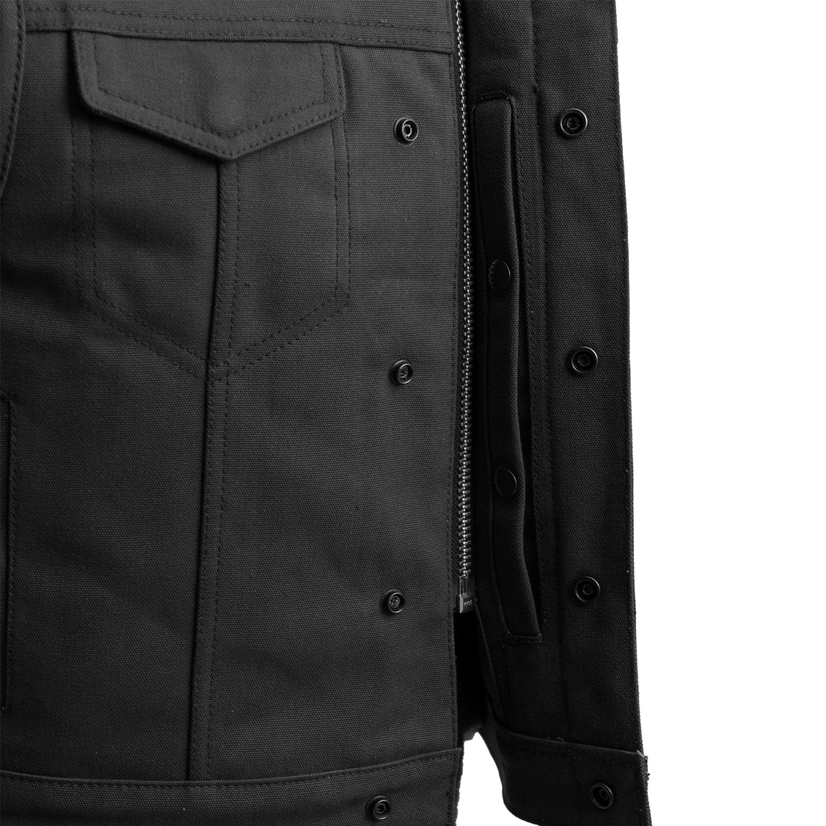 Lowside Black Men's Motorcycle Canvas Vest Men's Canvas Vests Vests