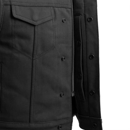 Lowside Black Men's Motorcycle Canvas Vest Men's Canvas Vests Vests