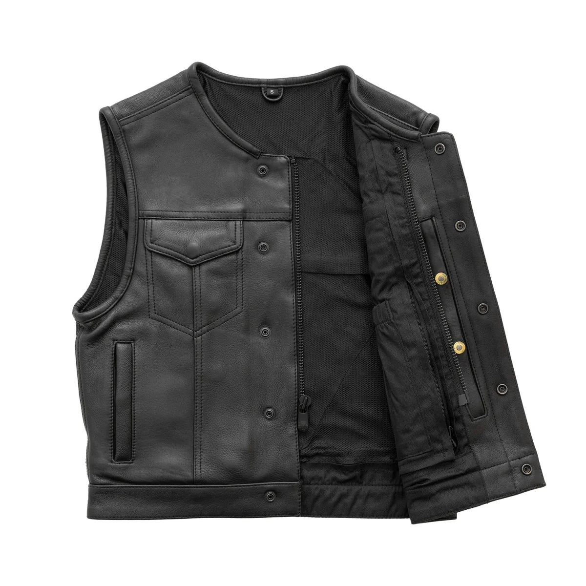 Lowside Men's Motorcycle Leather Vest Men's Leather Vest Vests