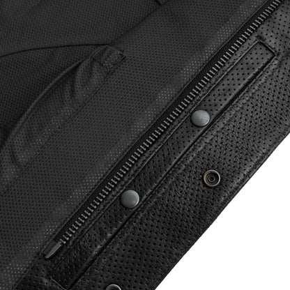 Lowside Men's Perforated Motorcycle Leather Vest Men's Perforated Leather Vest Vests
