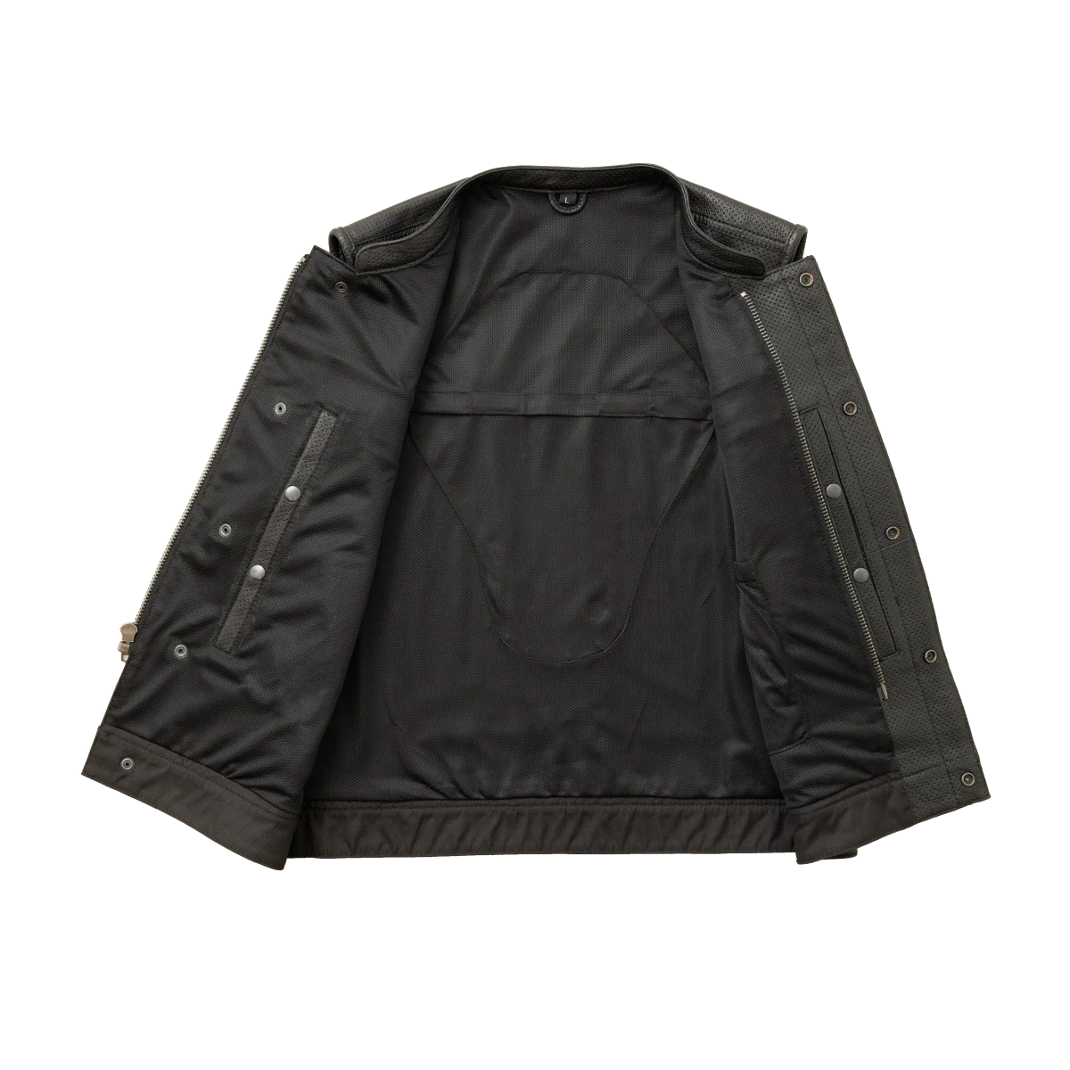 Lowside Men's Perforated Motorcycle Leather Vest Men's Perforated Leather Vest Vests
