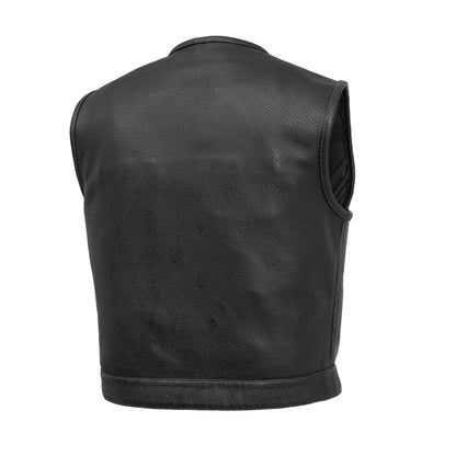 Lowside Men's Perforated Motorcycle Leather Vest Men's Perforated Leather Vest Vests
