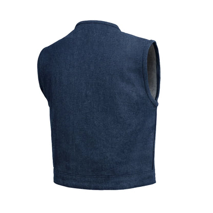 Lowside Men's Motorcycle Denim Vest (Blue) Men's Denim Vest Vests