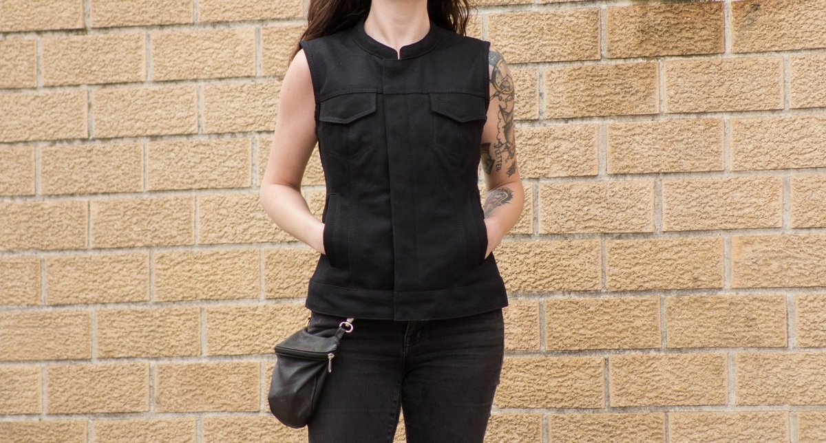 Ludlow Women's Motorcycle Canvas Vest Women's Canvas Vest Vests