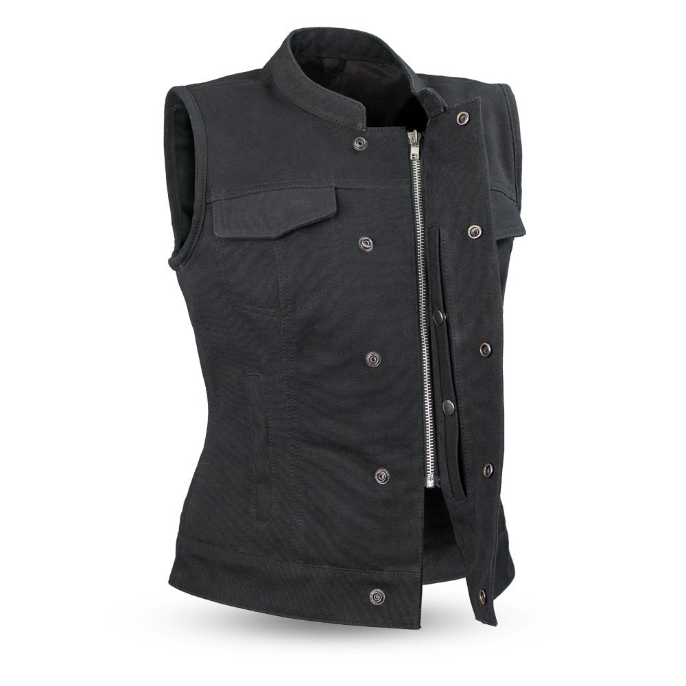 Ludlow Women's Motorcycle Canvas Vest Women's Canvas Vest Vests