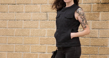 Ludlow Women's Motorcycle Canvas Vest Women's Canvas Vest Vests