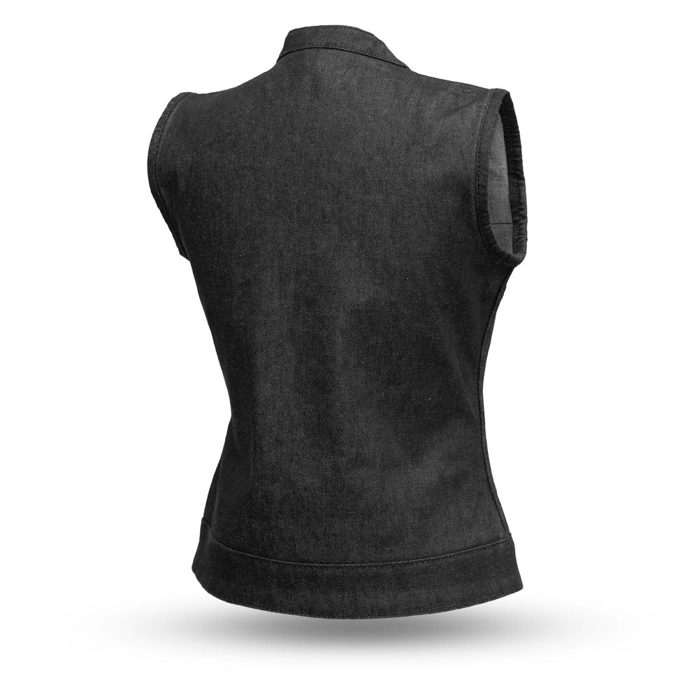 Ludlow Women's Motorcycle Denim Vest Women's Denim Vest Vests
