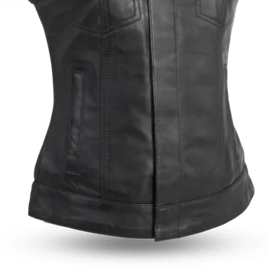 Ludlow Women's Motorcycle Leather Vest Women's Leather Vest Vests