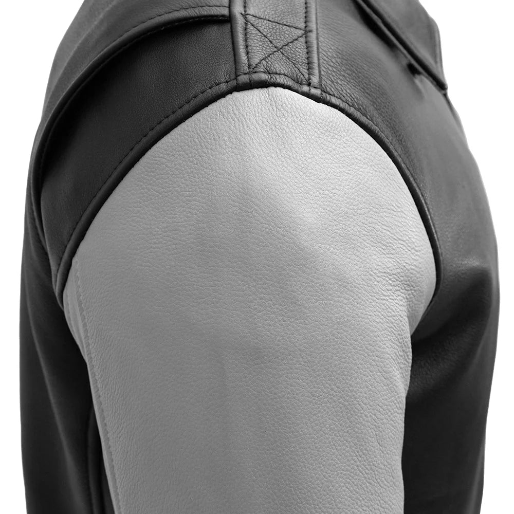 Moto Bomber Two Tone Men's Leather Jacket Men's Leather Jacket Jackets