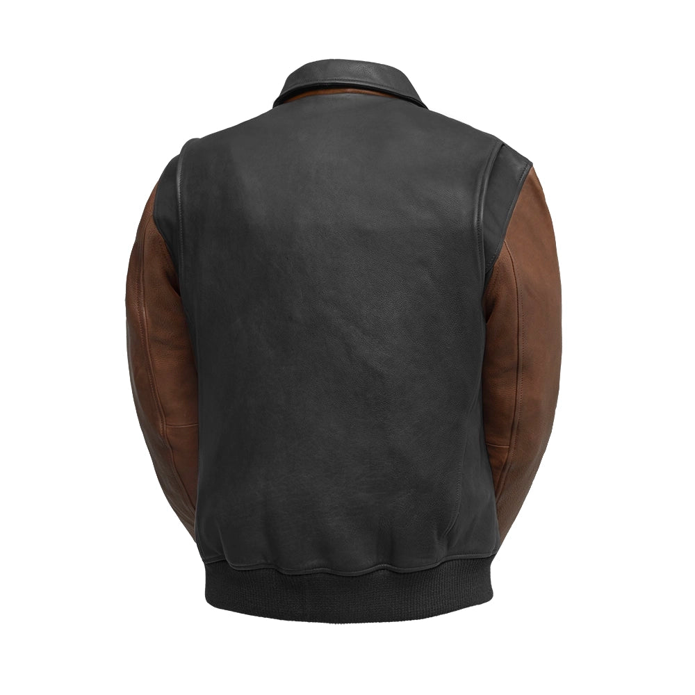 Moto Bomber Two Tone Men's Leather Jacket Men's Leather Jacket Jackets
