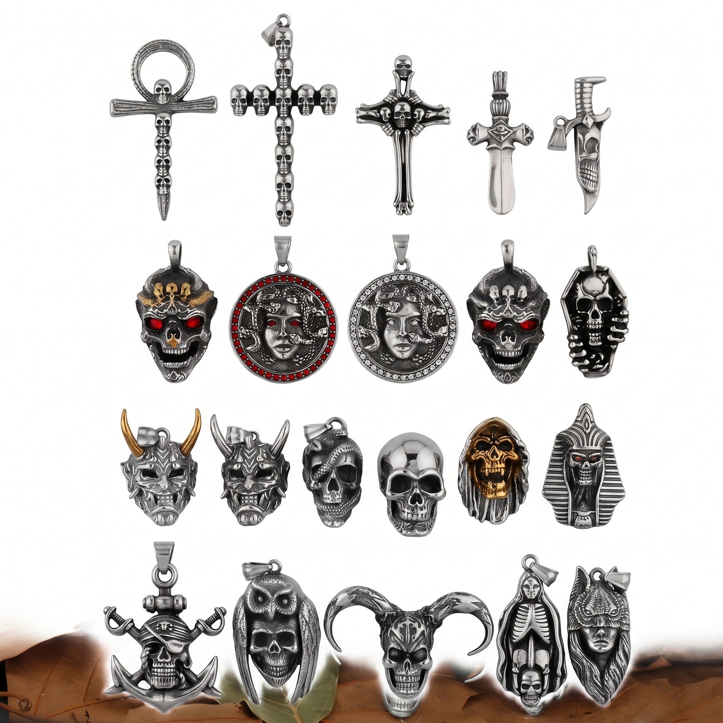 Stainless Steel Biker Ring - Stainless Steel Neo-gothic Fashion Skull