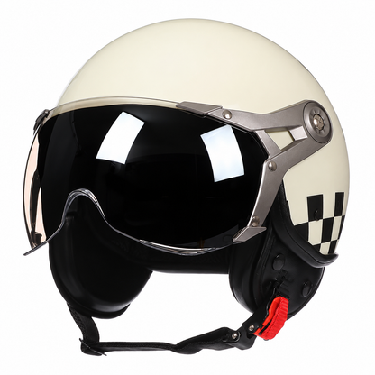 DOT Certified Retro Open Face Motorcycle Helmet – 3/4 Half Shell