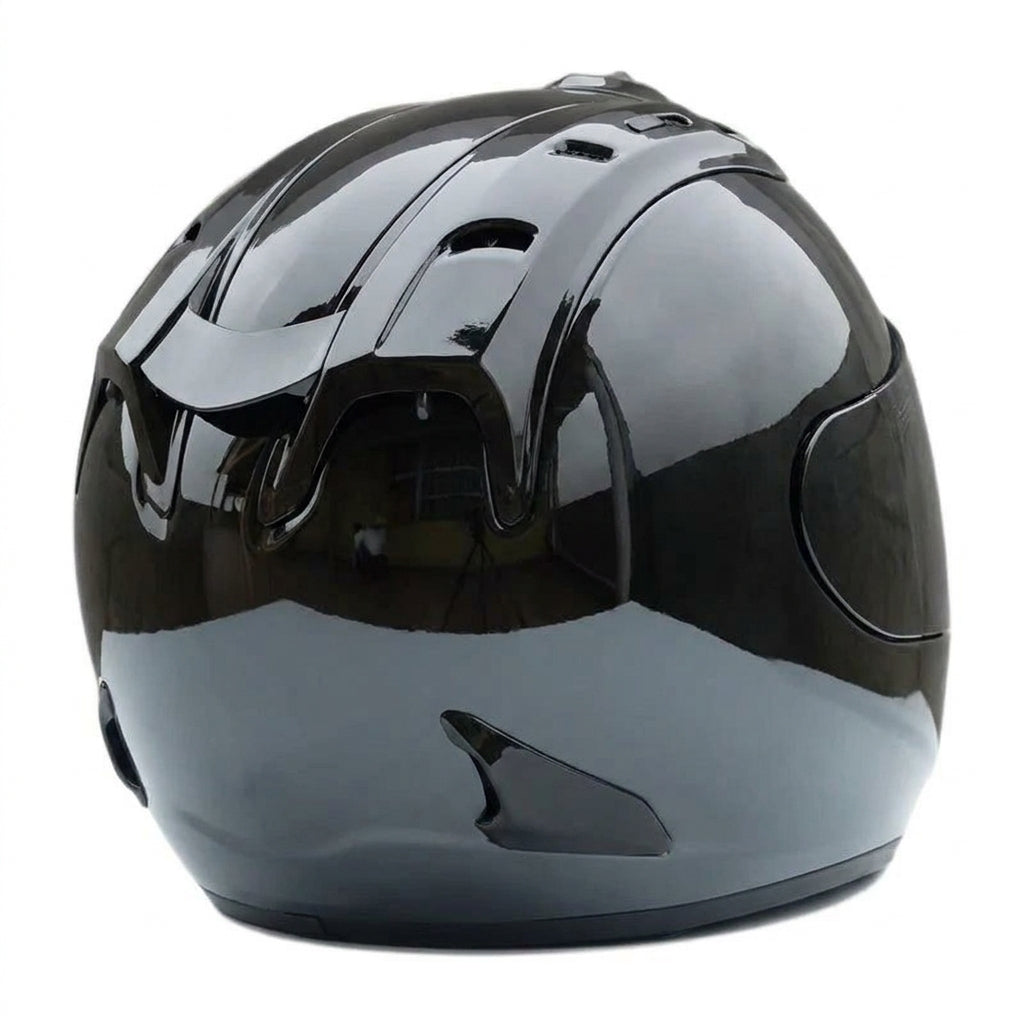 Motorcycle Helmet - Ram-4 Bright Black Half Helmet Open Face Summer Se