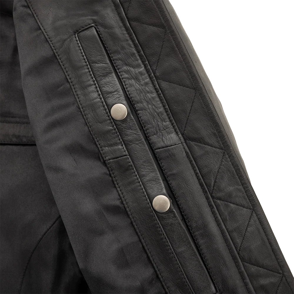 Nancy - Women's Moto Bomber Leather Jacket Women's Bomber Jacket First Manufacturing Company   