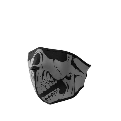 Neoprene Half Face Skull Riding Mask Face Mask Accessories Grey & Black