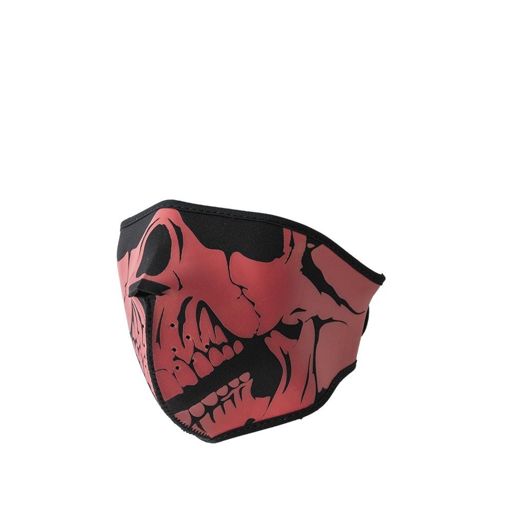 Neoprene Half Face Skull Riding Mask Face Mask Accessories Red & Black