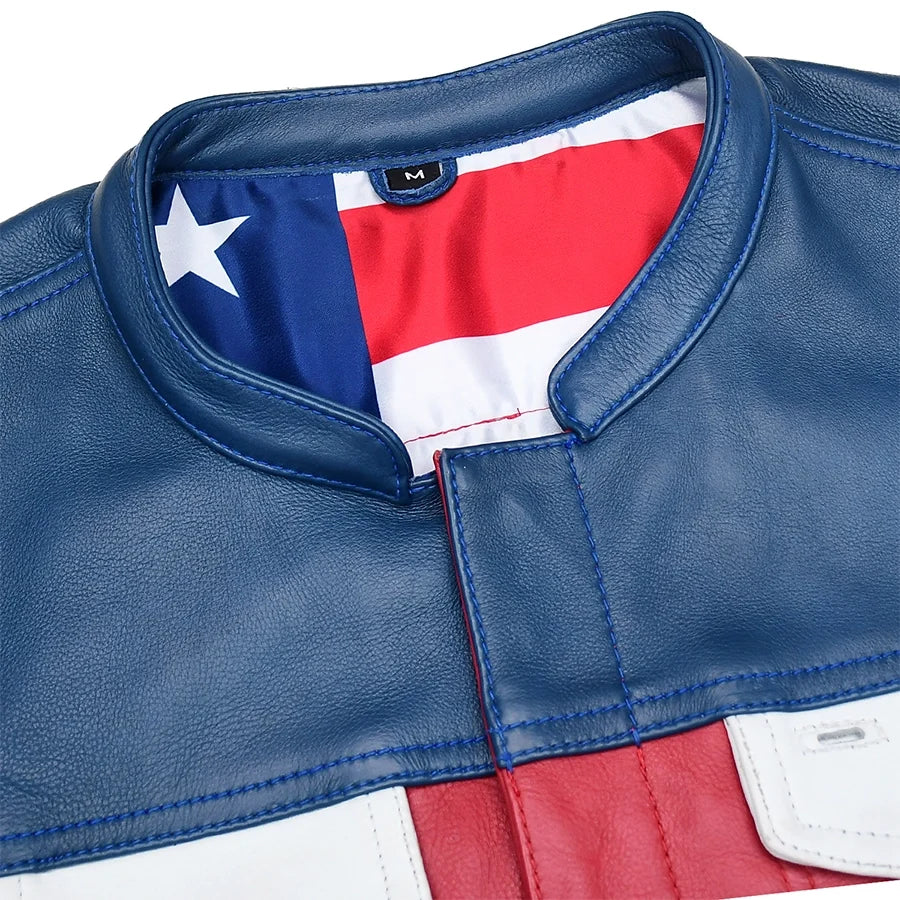 Patriot Rebel Men's Motorcycle Leather Vest Men's Leather Vest Vests