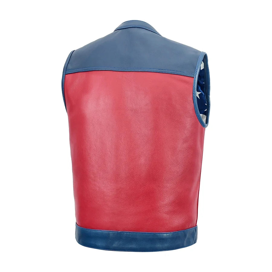 Patriot Rebel Men's Motorcycle Leather Vest Men's Leather Vest Vests