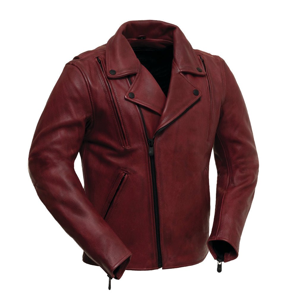 Night Rider Men's Motorcycle Leather Jacket Men's Leather Jacket Jackets Oxblood XS
