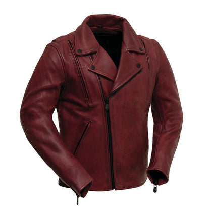Night Rider Men's Motorcycle Leather Jacket Men's Leather Jacket Jackets Oxblood XS
