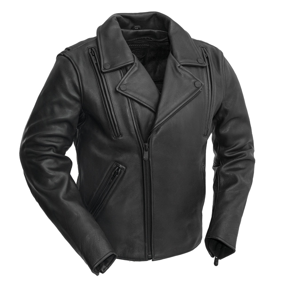 Night Rider Men's Motorcycle Leather Jacket Men's Leather Jacket Jackets Black XS