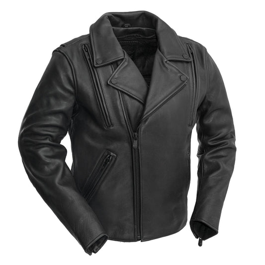 Night Rider Men's Motorcycle Leather Jacket Men's Leather Jacket Jackets Black XS