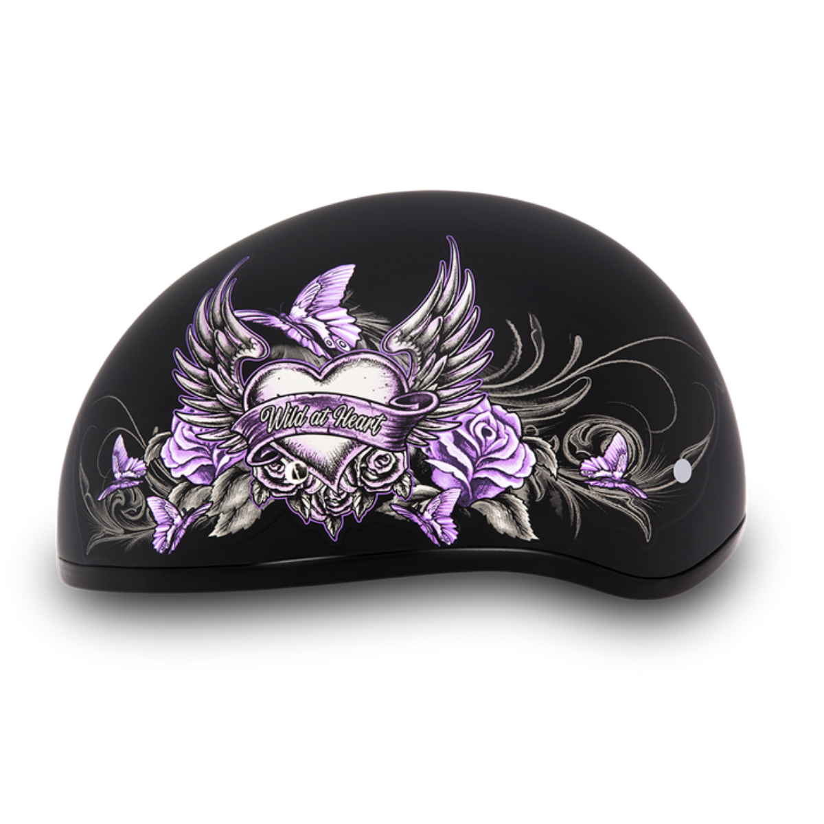 Daytona D.O.T Skull Cap - w/Wild at Heart Helmet featuring a graphic design with an eagle and roses.