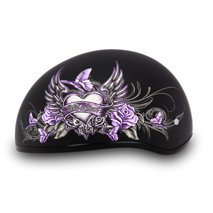 Daytona D.O.T Skull Cap - w/Wild at Heart Helmet featuring a graphic design with an eagle and roses.