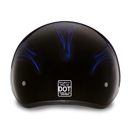 Daytona D.O.T Skull Cap - w/Skull Blue Flame Helmet