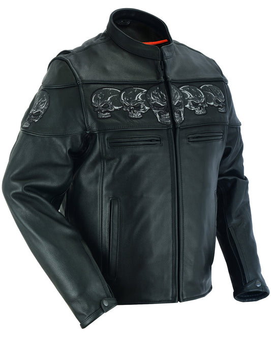 Men’s Black Reflective Skulls Scooter Jacket