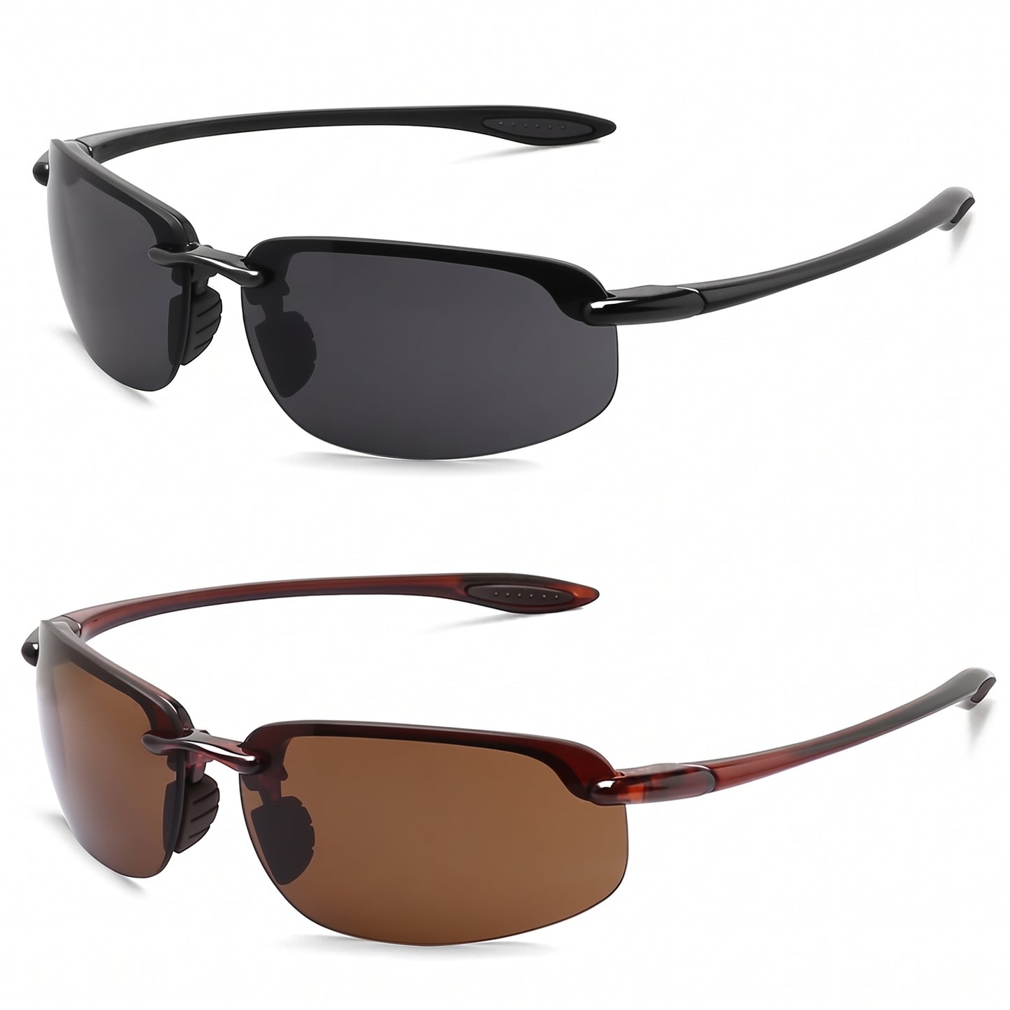 Motorcycle Accessory - 2Pack Polarized Sports Sunglasses Men Women TR9