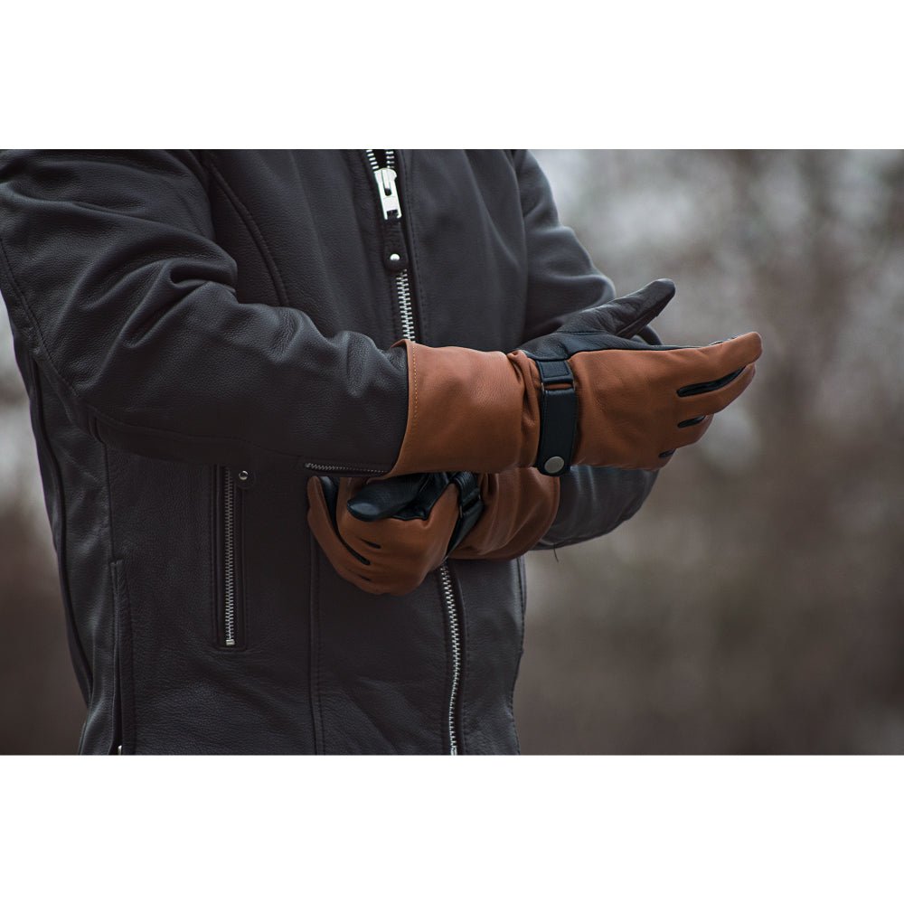 Phenom Men's Motorcycle Leather Gauntlet Whiskey Men's Gauntlet Accessories