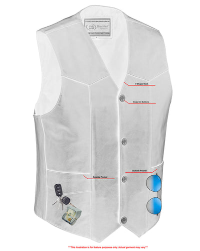 Men's Single Back Panel motorcycle vest