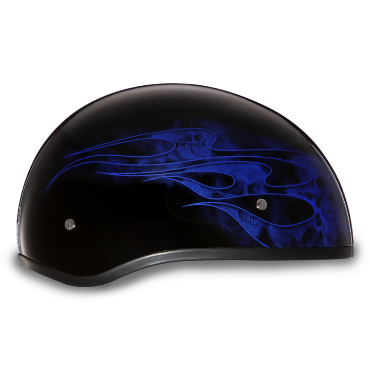 Daytona D.O.T Skull Cap - w/Skull Blue Flame Helmet