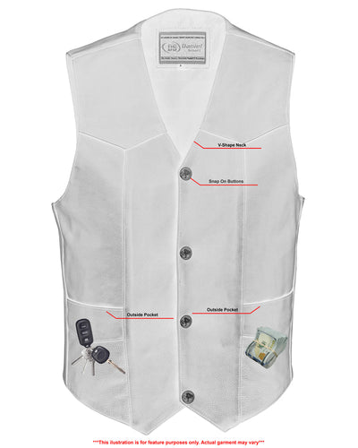 Men's Single Back Panel motorcycle vest