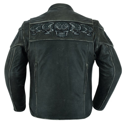 Daniel Smart Men's Motorcycle Leather Jacket - Exposed