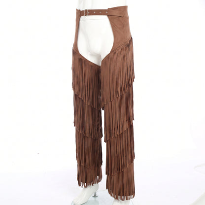 Motorcycle Accessory - Men's Vintage Stylish Hippie Cowboy Chaps Pant